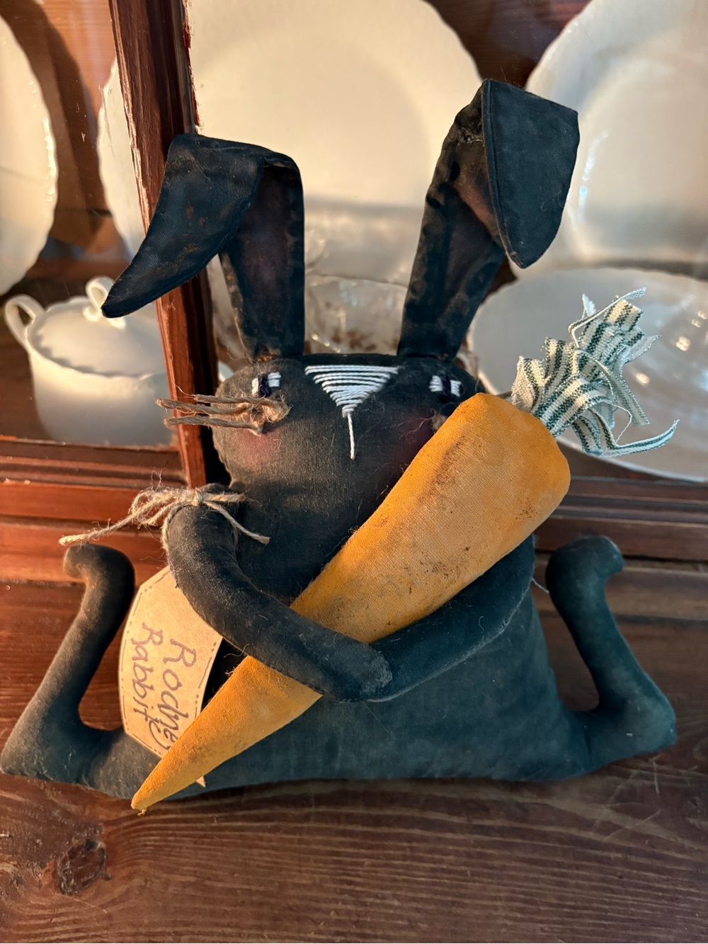 HANDCRAFTED Folk Art Rabbit
